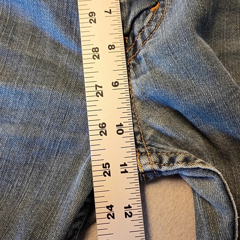 Levis 511 Jeans Mens 38x30 Blue Denim Slim Straight‎ Fit Light Wash Denim Faded